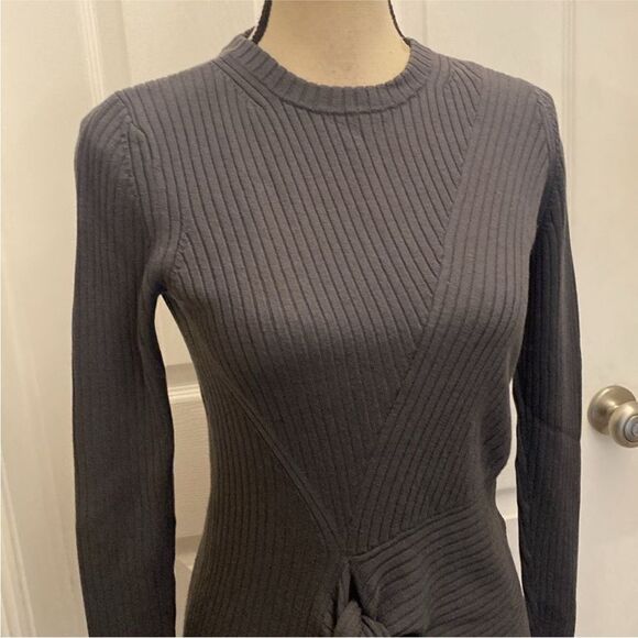 Brochu Walker 100% wool Elegant Black Ribbed Women's sweater, S - Picture 6 of 13